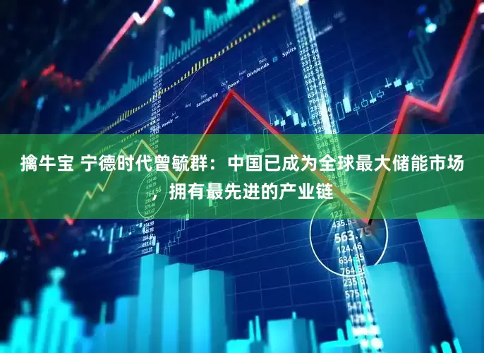 擒牛宝 宁德时代曾毓群：中国已成为全球最大储能市场，拥有最先进的产业链