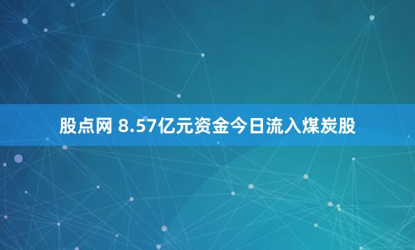 股点网 8.57亿元资金今日流入煤炭股
